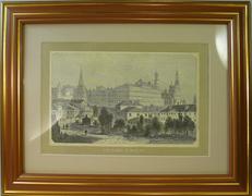 Гравюра "Der Kreml in Moskau"