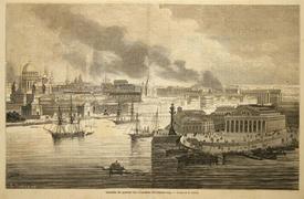 Литография "Пожар на адмиралтейских верфях"