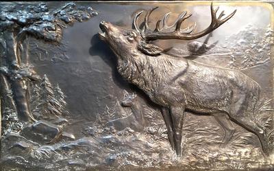 Панно-барельеф "Олень". Западная Европа. Конец ХIХ века.