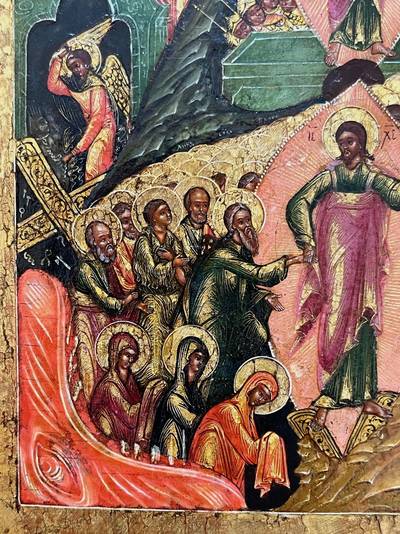 Икона &quot;Двунадесятые Праздники с евангелистами&quot;. Палех, XIX век