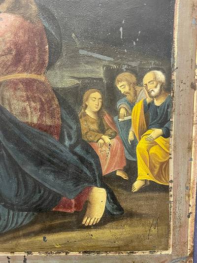Икона "Моление о чаше". На медной пластине, подпись, 1849 год