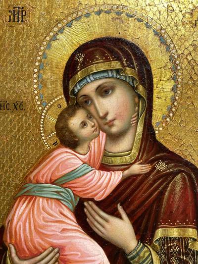 Икона "Богоматерь Владимирская". Мстера / Холуй, конец XIX - начало XX