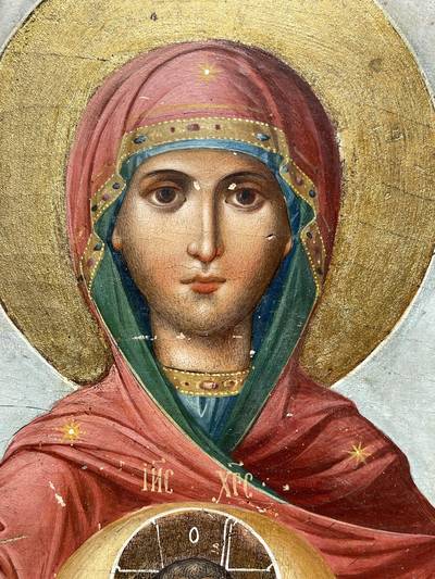 Икона "Богоматерь Знамение". Центральная Россия, XIX век