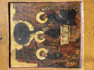 Икона "Троица Ветхозаветная". Русский cевер, XVII-XVIII века