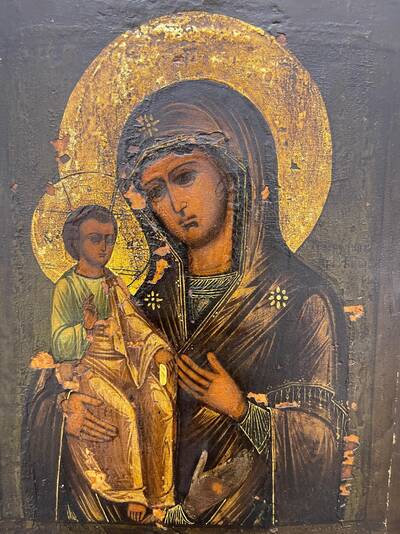 Икона Богоматерь Троеручица. Российская империя, Центральная Россия, XIX век