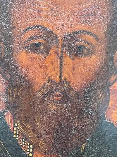 Икона Святой Николай Чудотворец с предстоящими. Россия, XIX век, Владимирские иконописные села