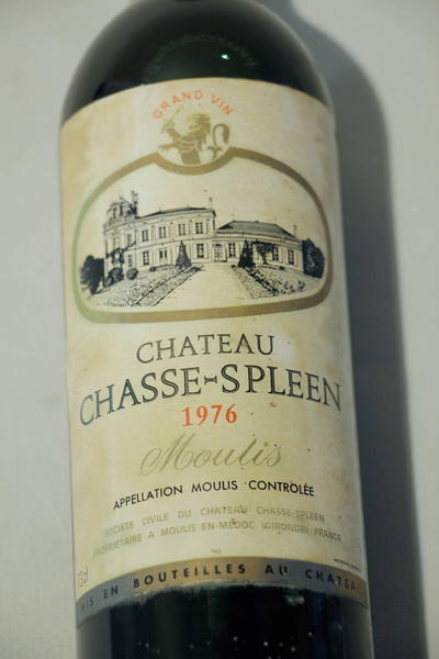 Вино 1976 "Chatau CHANSSE - SPLEEN" Moulis. Год урожая 1976 считается удачным для Bordeaux, Medok (84R - таблица миллезимов Роберта Паркера)