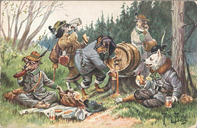 Открытки "Таксы". 1903-1910.