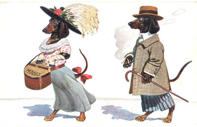 Открытки "Таксы". 1903-1910.