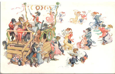 Открытки "Таксы". 1903-1910.