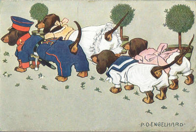 Открытки "Таксы". 1903-1910.