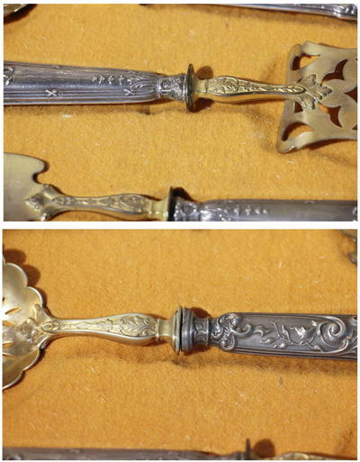 Набор для десерта. Серебро 900° Франция. Первая половина XIX века.,