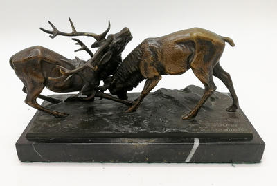 Скульптура "Поединок оленей". Автор Constantin H&#246;land, Бронза, Германия, конец XIX - начало XX