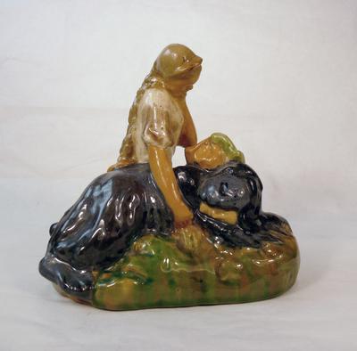 Статуэтка &amp;quot;Аленький цветочек&amp;quot;. Марка &amp;quot;ГКЗ МОХФ&amp;quot; (Гжельский керамический завод). 1956 год (в тесте). Редкая работа!