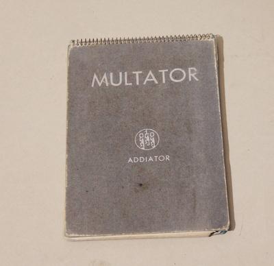 Арифметические таблицы "Multator Addiator". Германия. Начало ХХ века.