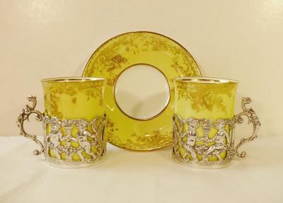 Сервиз кофейный. Англия. Стоят английские клейма: "W&H"("Walker&Hall"), "лев"(925*), "корона"(Шеффилд), "O"(1906 год).