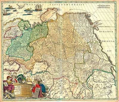 Карта "Российская Империя и Московия". 1716 год