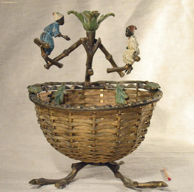 Украшение настольное "Корзина". "Венская бронза". Конец XIX века.