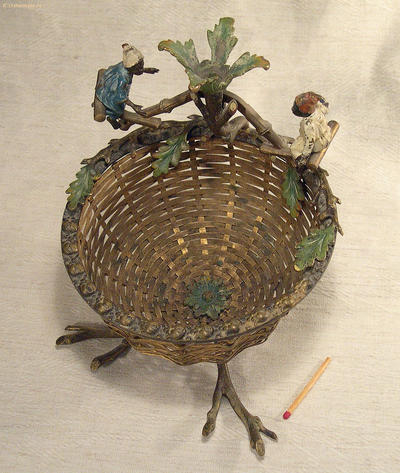 Украшение настольное "Корзина". "Венская бронза". Конец XIX века.