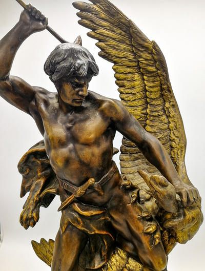 Скульптура "Доисторическая битва". Франция, конец XIX века, Эмиль Пиколь