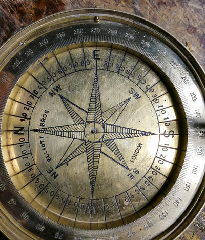 Визирный компас в викторианском стиле. Лондон, середина XIX века