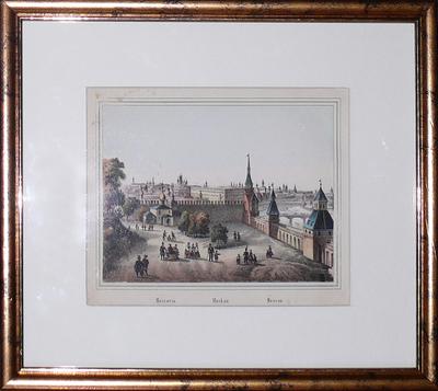 Гравюра "Москва. Вид на Кремль". Западная Европа. 1740-1770 годы.