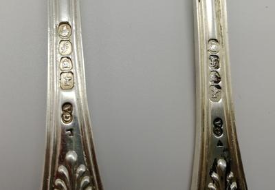 Набор столовых приборов на 12 персон. Англия. Серебро 925*. 1840-е годы.