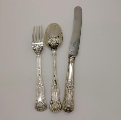 Набор столовых приборов на 12 персон. Англия. Серебро 925*. 1840-е годы.