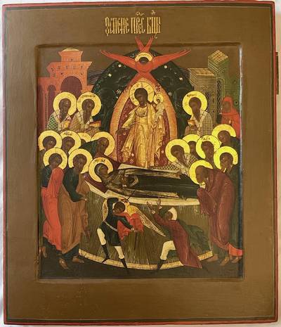 Икона Успения Пр. Богородицы. Мстера, XIX век. Есть печать иконописца