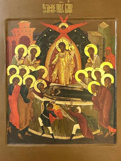 Икона Успения Пр. Богородицы. Мстера, XIX век. Есть печать иконописца