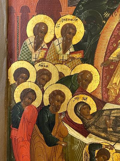 Икона Успения Пр. Богородицы. Мстера, XIX век. Есть печать иконописца