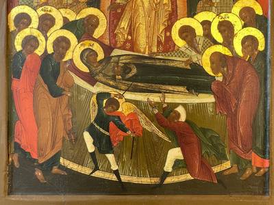 Икона Успения Пр. Богородицы. Мстера, XIX век. Есть печать иконописца