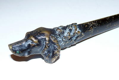 Нож для бумаг "Сеттер". "Венская бронза". Конец XIX века.