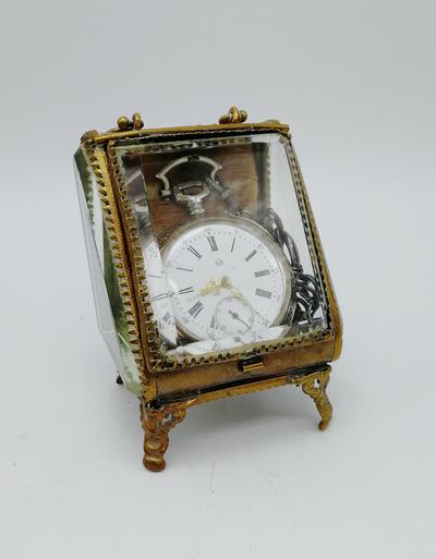 Часы карманные с цепочкой и подчасником. Часы с цепочкой карманные двухкрышечные в серебряном корпусе. Швейцария начало 20 века. Подчасник кон.19 - нач. 20 века