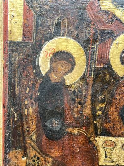 Икона "Троица Ветхозаветная". Русский cевер, XVII-XVIII века