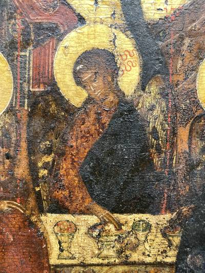 Икона "Троица Ветхозаветная". Русский cевер, XVII-XVIII века