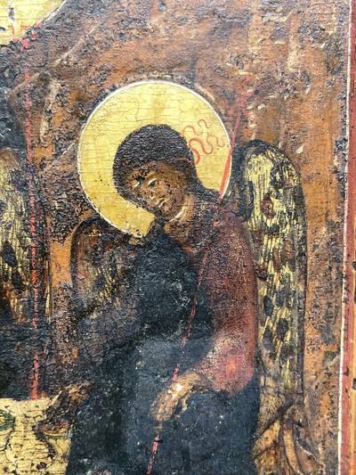 Икона "Троица Ветхозаветная". Русский cевер, XVII-XVIII века