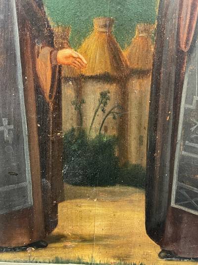 Икона "Св. Зосима и Соватий Соловецкие Чудотворцы". Центральная Россия, конец XIX века