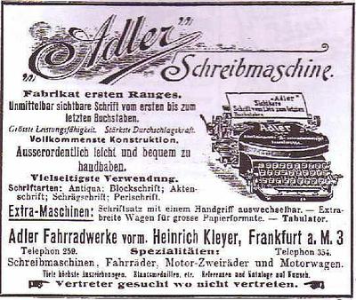 Машинка печатная "Adler Model 7". Германия. Модель №7. Начало ХХ века. В рабочем состоянии.