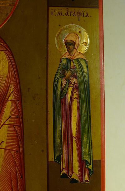 Икона "Богоматерь Казанская" с предстоящими святыми. Вторая половина XIX века.