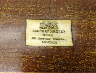 Сахаромер (Ареометр). Прибор в оригинальном футляре красного дерева. Конец 19 века, Лондон