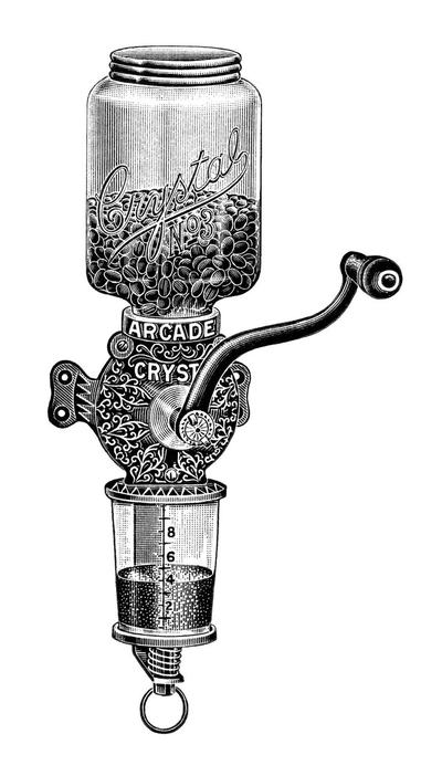 Кофемолка настенная "Arcade Crystal". США, XIX век