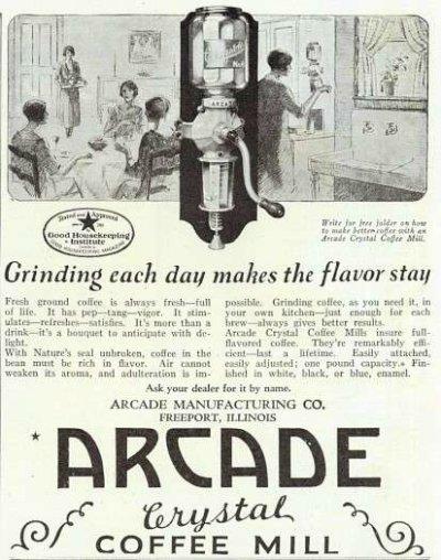 Кофемолка настенная "Arcade Crystal". США, XIX век