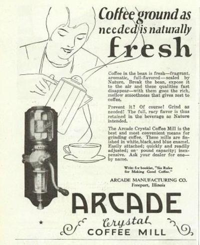 Кофемолка настенная "Arcade Crystal". США, XIX век