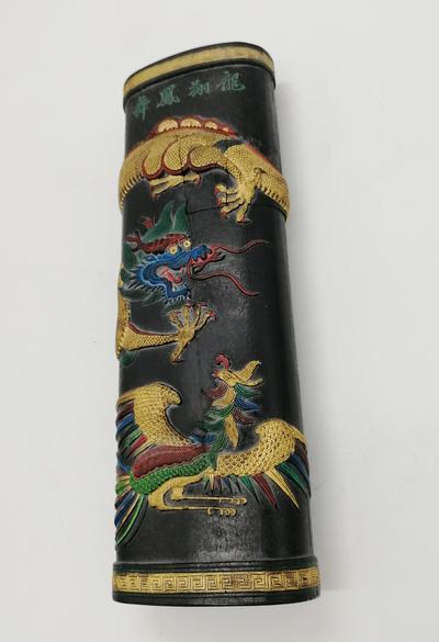 Коллекционный брусок китайской туши "Танцующий феникс, парящий дракон". Китай, провинция Цзянсу. Конец XIX - начало XX века.