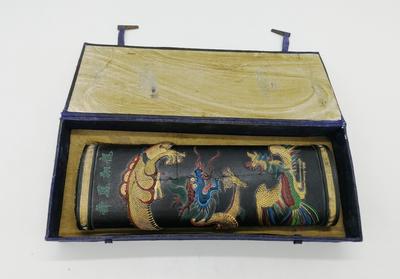 Коллекционный брусок китайской туши "Танцующий феникс, парящий дракон". Китай, провинция Цзянсу. Конец XIX - начало XX века.