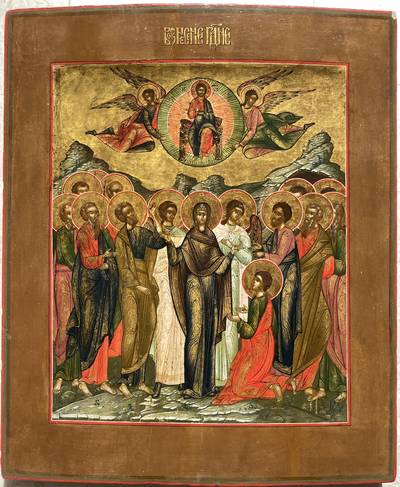 Икона "Вознесение Господне". Палех, XIX век