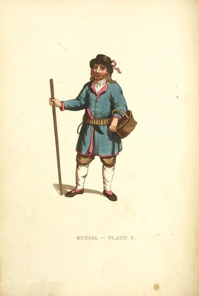 " Живописное представление о костюмах и обычаях русских людей" А. Уильям. 1814 год.