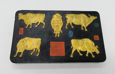 Коллекционный брусок китайской туши &quot;Пять быков&quot;. Китай. Конец XVIII - начало XIX века.